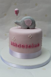 elephant first birthday cake